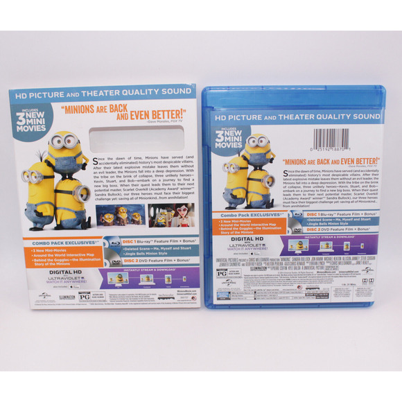Despicable Me, Despicable Me 2, Minions Lot (Blu-ray) 3 Movies with Slipcover - Picture 13 of 15
